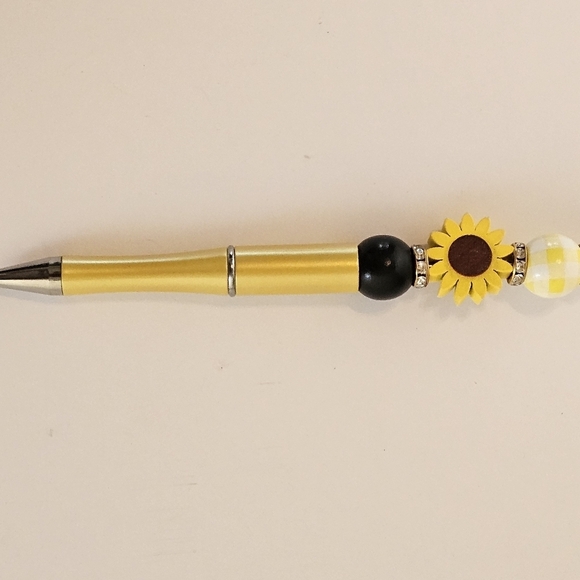 Hand Crafted Halloween Pens Fall & Floral Beaded Set of 3 Ballpoint Black Ink 6" - Picture 13 of 17